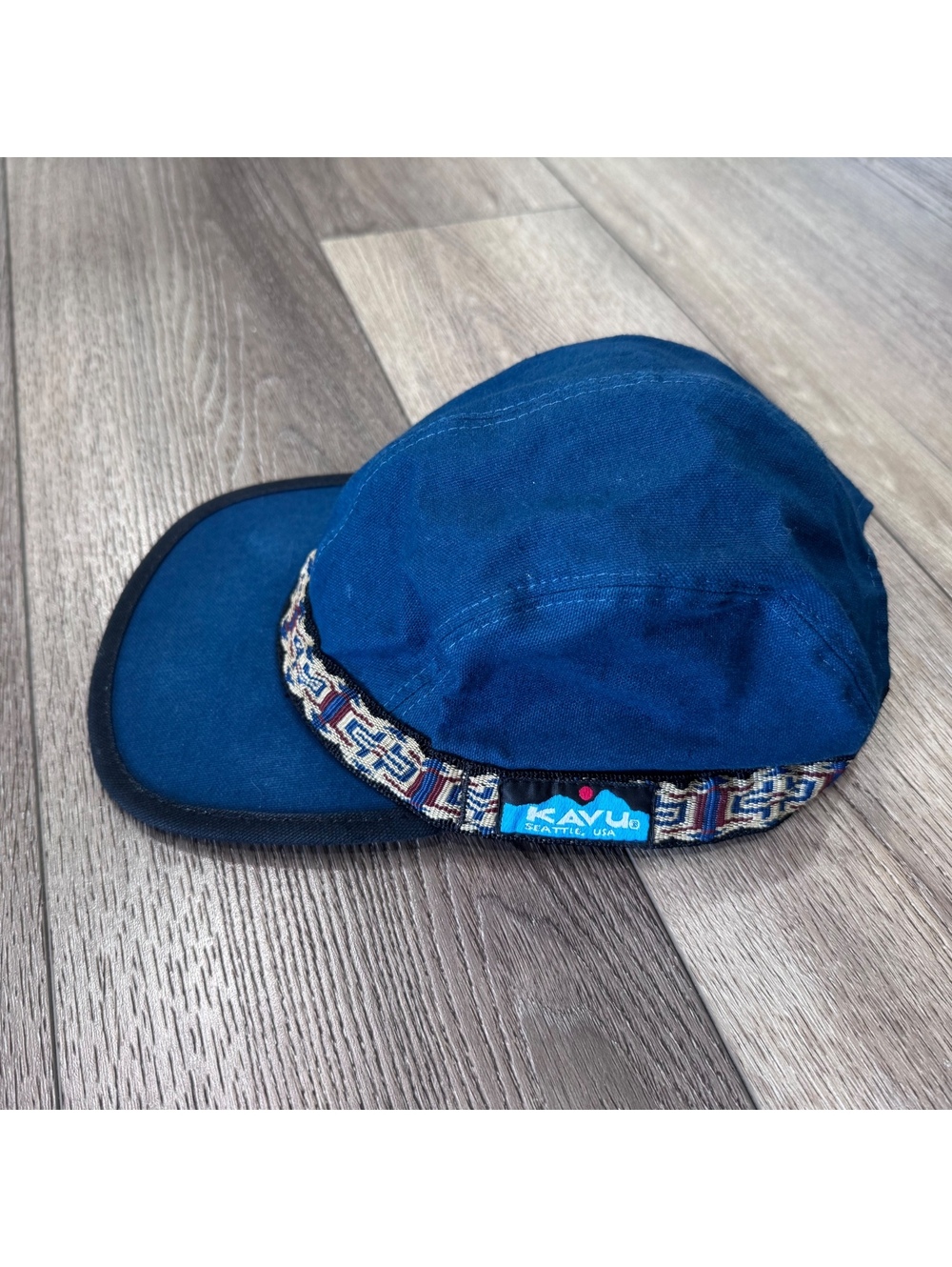 Kavu Men's Blue Cotton 5 Panel Cap with Patterned Band